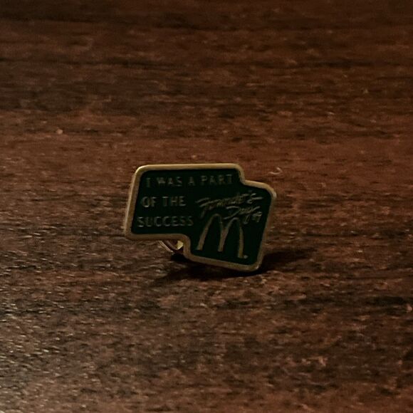 McDonald’s 1989 Founder’s Day I Was Part Of The Success Employee Lapel Hat Pin - Picture 1 of 3